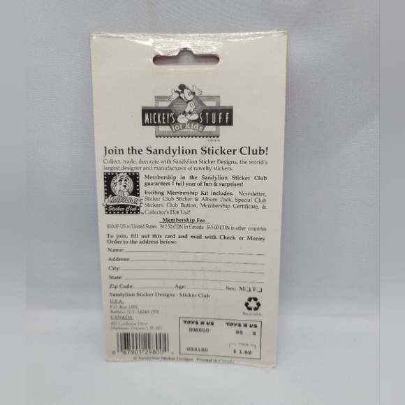 Mickey Donald Goofy Playing Musical Instruments Prismatic Stickers SEALED - Picture 2 of 4